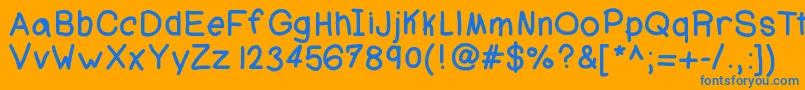Ajcoolbeans Font – Blue Fonts on Orange Background
