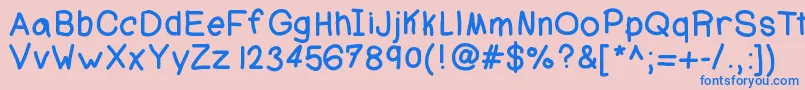 Ajcoolbeans Font – Blue Fonts on Pink Background
