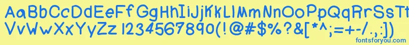 Ajcoolbeans Font – Blue Fonts on Yellow Background