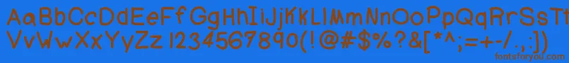 Ajcoolbeans Font – Brown Fonts on Blue Background