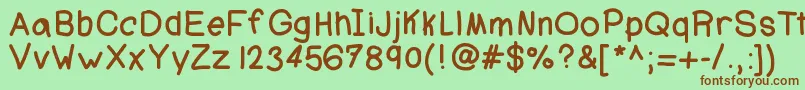 Ajcoolbeans Font – Brown Fonts on Green Background