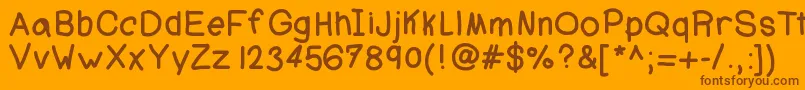Ajcoolbeans Font – Brown Fonts on Orange Background
