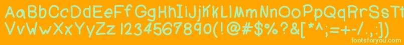 Ajcoolbeans Font – Green Fonts on Orange Background