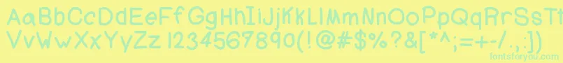 Ajcoolbeans Font – Green Fonts on Yellow Background