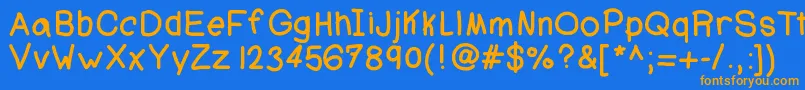 Ajcoolbeans Font – Orange Fonts on Blue Background