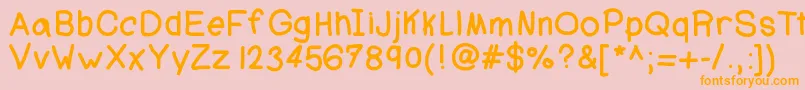 Ajcoolbeans Font – Orange Fonts on Pink Background