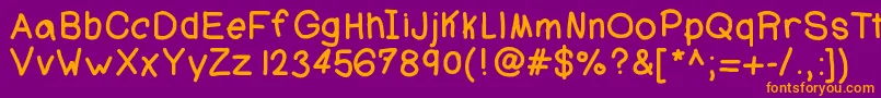 Ajcoolbeans Font – Orange Fonts on Purple Background