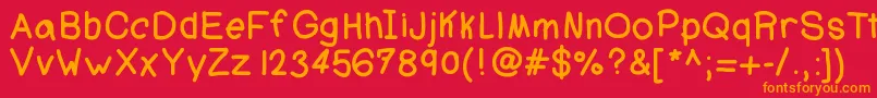 Ajcoolbeans Font – Orange Fonts on Red Background