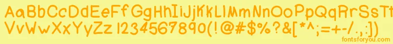 Ajcoolbeans Font – Orange Fonts on Yellow Background