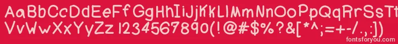 Ajcoolbeans Font – Pink Fonts on Red Background