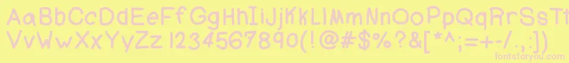 Ajcoolbeans Font – Pink Fonts on Yellow Background