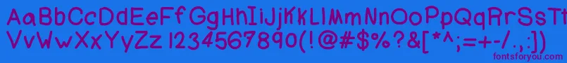 Ajcoolbeans Font – Purple Fonts on Blue Background