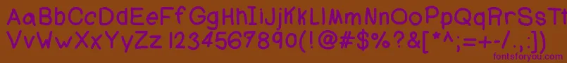 Ajcoolbeans Font – Purple Fonts on Brown Background