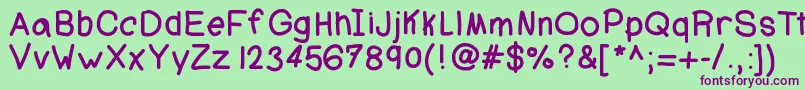 Ajcoolbeans Font – Purple Fonts on Green Background