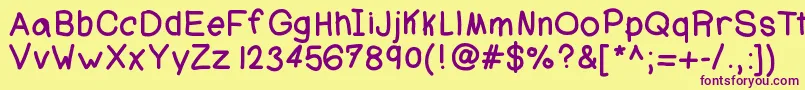 Ajcoolbeans Font – Purple Fonts on Yellow Background