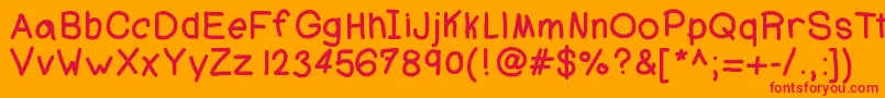 Ajcoolbeans Font – Red Fonts on Orange Background