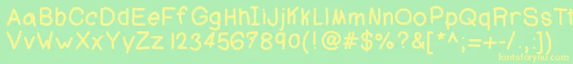 Ajcoolbeans Font – Yellow Fonts on Green Background