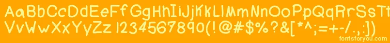 Ajcoolbeans Font – Yellow Fonts on Orange Background