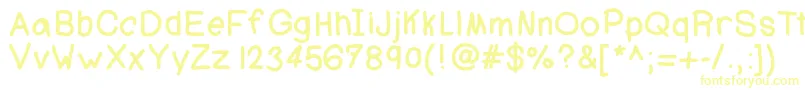 Ajcoolbeans Font – Yellow Fonts on White Background