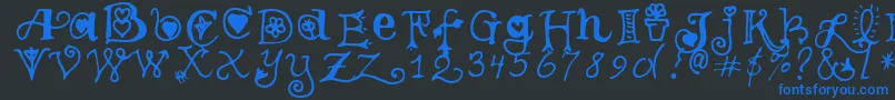 TeenageGirl3 Font – Blue Fonts on Black Background