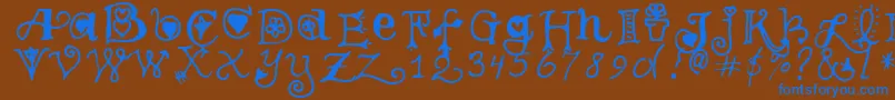 TeenageGirl3 Font – Blue Fonts on Brown Background