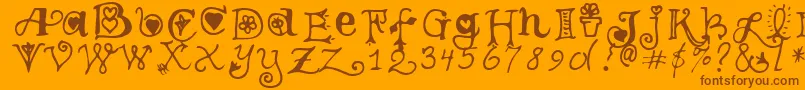 TeenageGirl3 Font – Brown Fonts on Orange Background