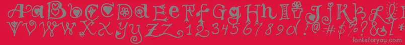 TeenageGirl3-Schriftart – Graue Schriften auf rotem Hintergrund