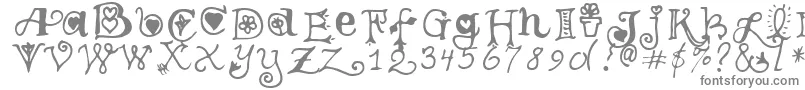 フォントTeenageGirl3 – 白い背景に灰色の文字