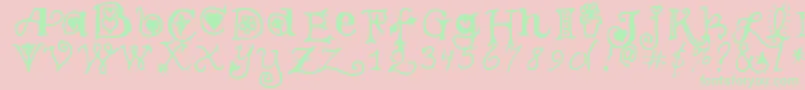 TeenageGirl3 Font – Green Fonts on Pink Background