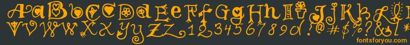 TeenageGirl3 Font – Orange Fonts on Black Background