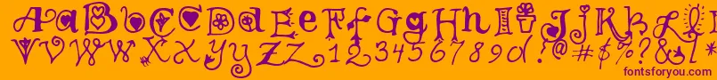 TeenageGirl3 Font – Purple Fonts on Orange Background