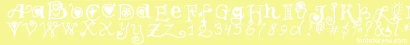 TeenageGirl3 Font – White Fonts on Yellow Background