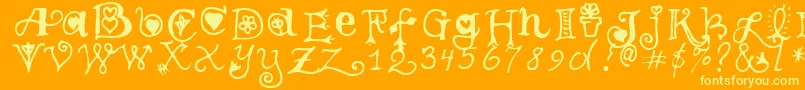 TeenageGirl3 Font – Yellow Fonts on Orange Background