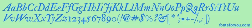 Imfedpit28p Font – Blue Fonts on Green Background