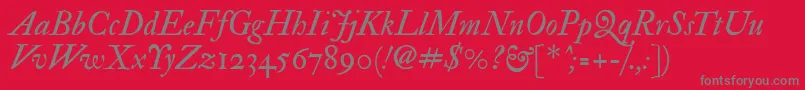 Imfedpit28p Font – Gray Fonts on Red Background