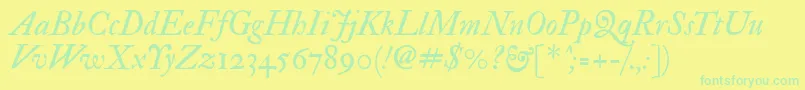 Imfedpit28p Font – Green Fonts on Yellow Background