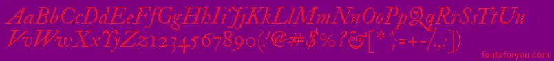 Imfedpit28p Font – Red Fonts on Purple Background