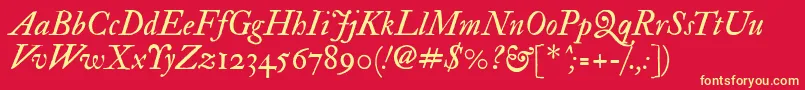 Imfedpit28p Font – Yellow Fonts on Red Background