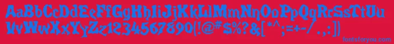 SpiritsMf Font – Blue Fonts on Red Background