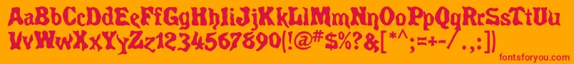 フォントSpiritsMf – オレンジの背景に赤い文字