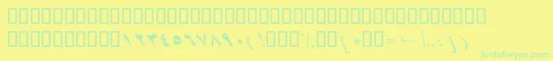Czcionka BShirazItalic – zielone czcionki na żółtym tle