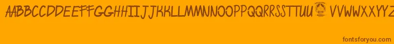 EnjoyBoy Font – Brown Fonts on Orange Background