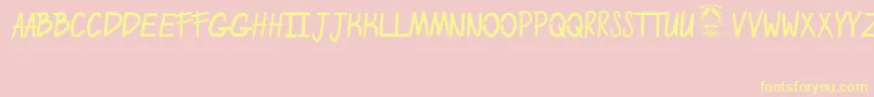 EnjoyBoy Font – Yellow Fonts on Pink Background