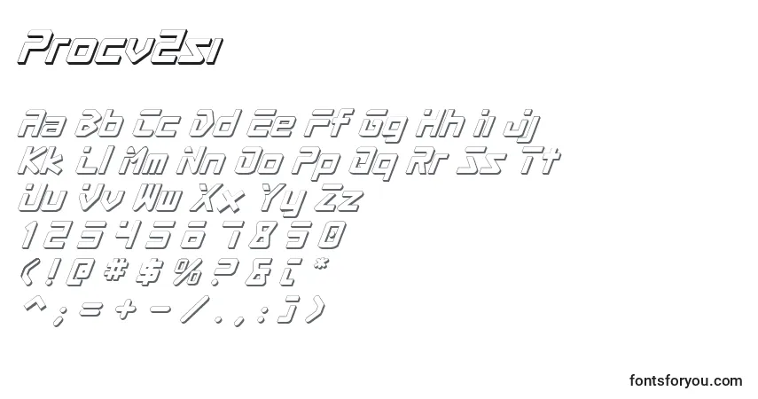 Schriftart Procv2si – Alphabet, Zahlen, spezielle Symbole