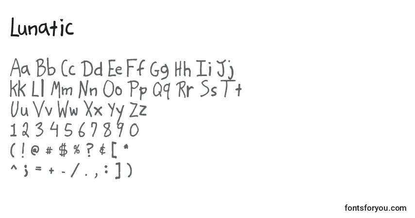 Шрифт Lunatic – алфавит, цифры, специальные символы