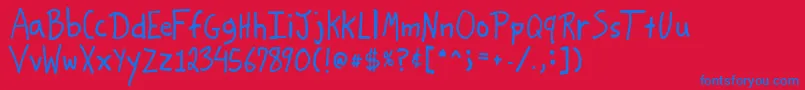 Lunatic Font – Blue Fonts on Red Background