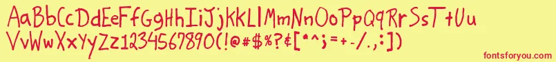 フォントLunatic – 赤い文字の黄色い背景