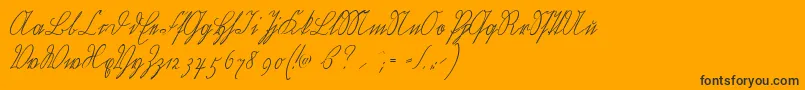 Шрифт Wiegelkurrentmedium – чёрные шрифты на оранжевом фоне