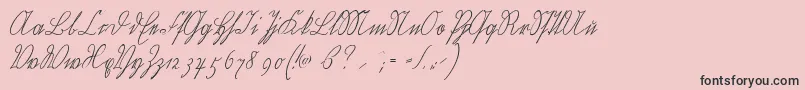 Wiegelkurrentmedium-Schriftart – Schwarze Schriften auf rosa Hintergrund