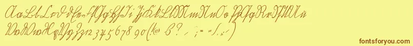 Шрифт Wiegelkurrentmedium – коричневые шрифты на жёлтом фоне